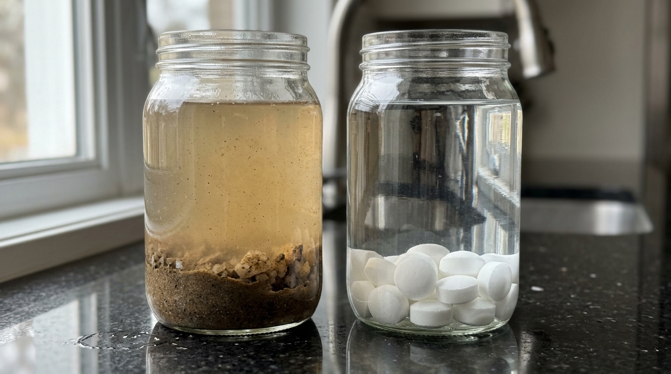 Physical 30-minute glass jar dissolution comparison: unwashed local salt
